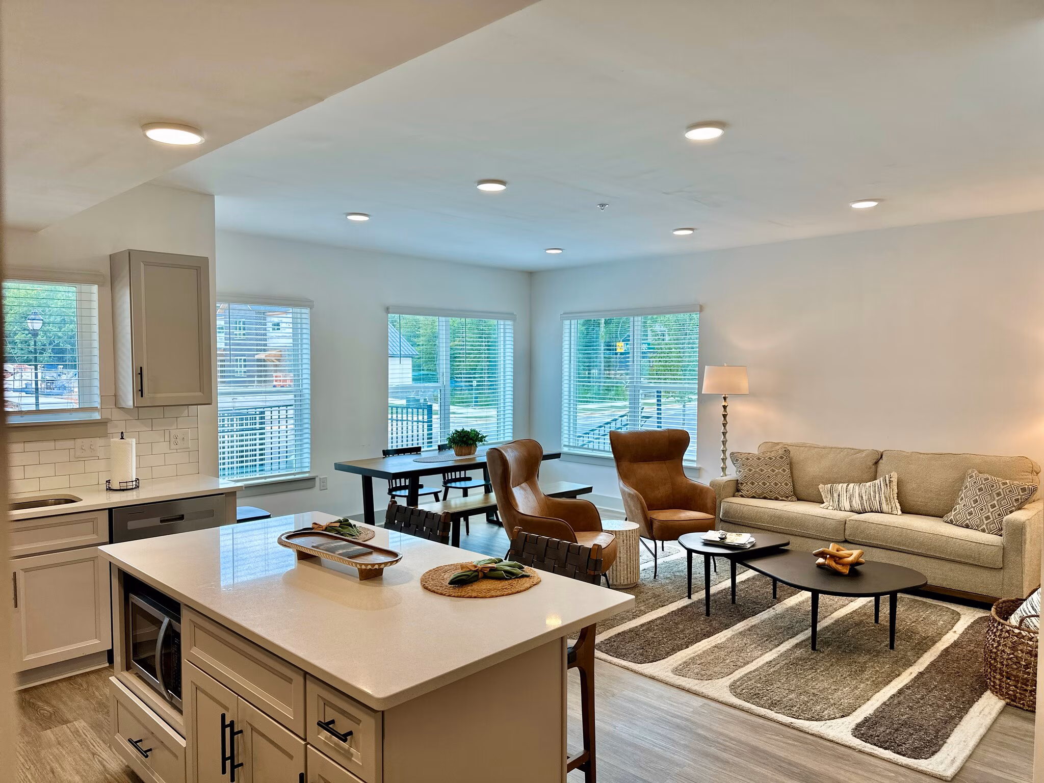 Open-concept living and kitchen